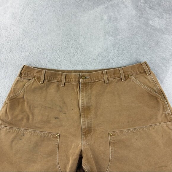 Vintage Carhartt Men's Sz 45x27 B01-BRN Double Knee Carpenter Pants Made in USA - Picture 8 of 14
